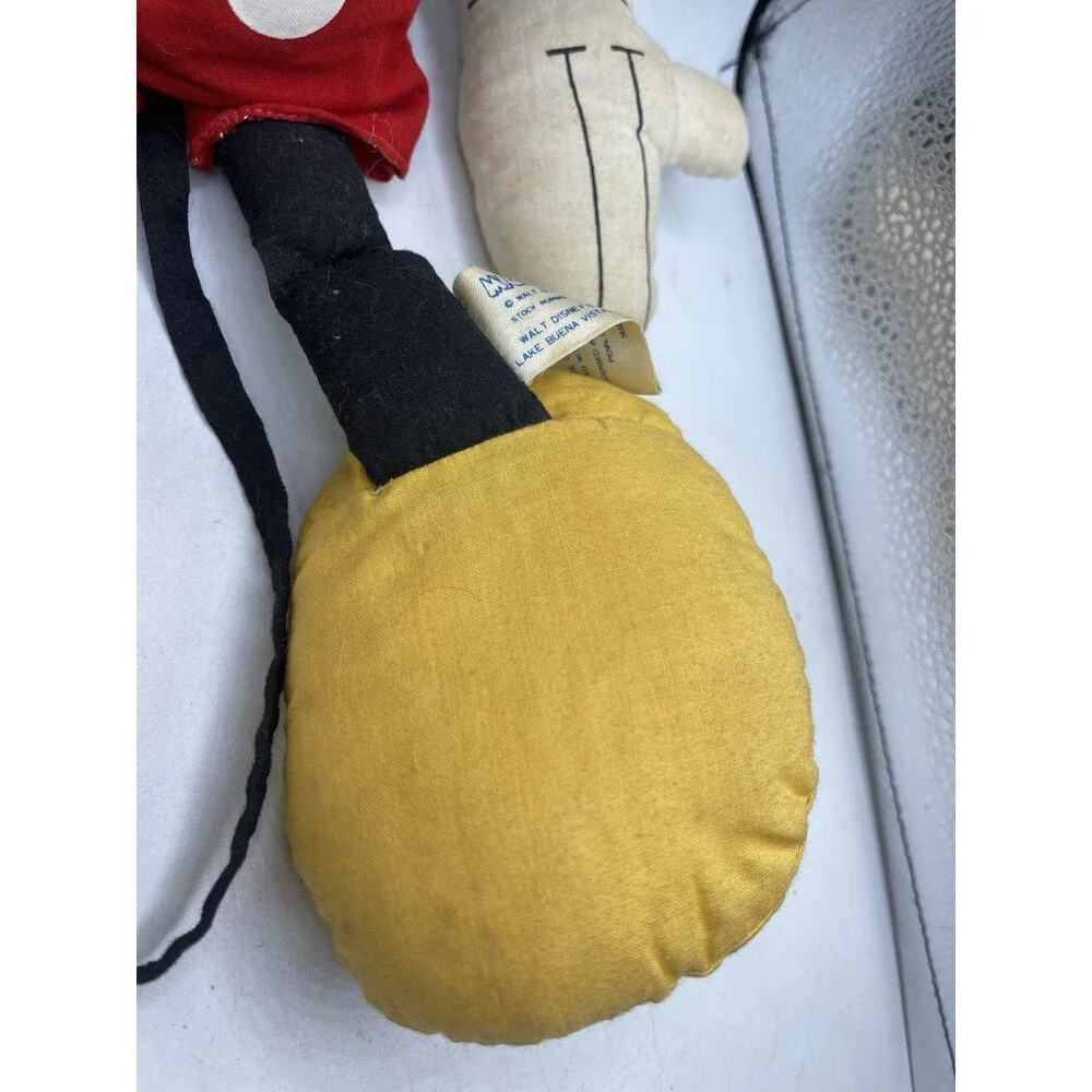 Rare Vintage 60s Mickey Mouse Disney Rag Doll Plush Walt Disney Productions 16”